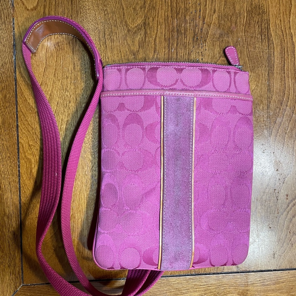 Coach pink crossbody purse